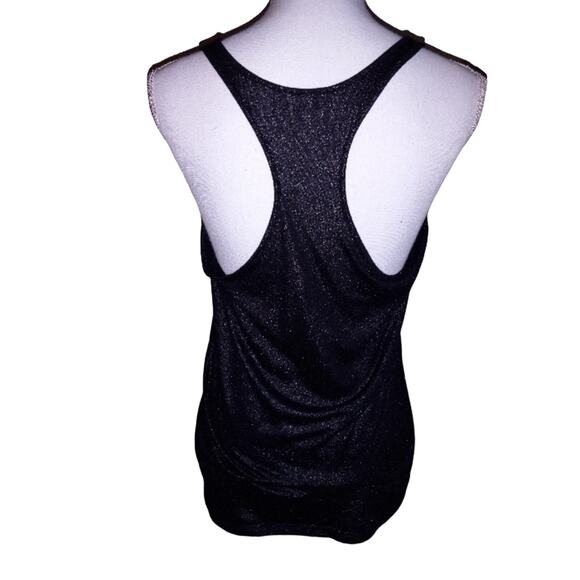 DECREE womens Black Shimmer Racer back Size L - Picture 5 of 10
